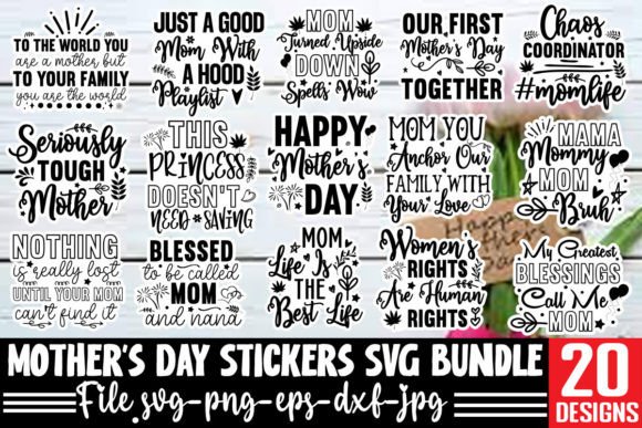 Download Mother's Day Stickers SVG Bundle - Sticker Collection