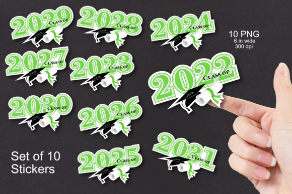 Download Green Class of 2022-2031 Sticker Set - Sticker Collection