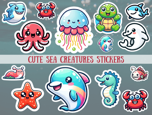 Download Sea Creatures Stickers, Ocean Stickers - Sticker Collection