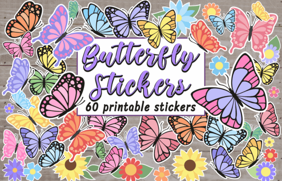 Download Butterfly Stickers Bundle Printable Png - Sticker Collection