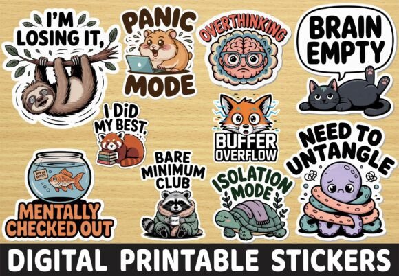 Download Funny Sloth Mental Health Animal Sticker - Sticker Collection