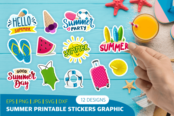Download Summer Printable Stickers Graphic - Sticker Collection