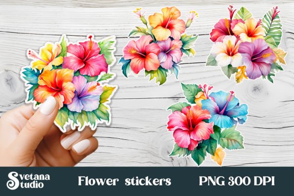 Download Hibiscus Flower Stickers Printable - Sticker Collection
