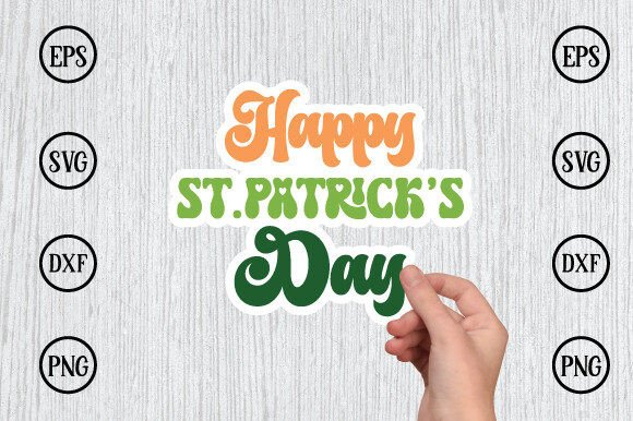 Download Happy St.patrick’s Day Retro Sticker Svg - Sticker Collection