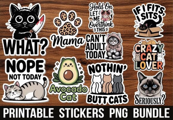 Download Funny Sassy Black Cat Kawaii Stickers - Sticker Collection